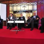 Au Congrès HR' 2014 : Véronique de Corberon (Lafarge), Benoît Vaillant (Alcatel-Lucent), Fabien Claire (AEF), Thierry Curiale (Orange) et Nicolas Rolland (Axa France)