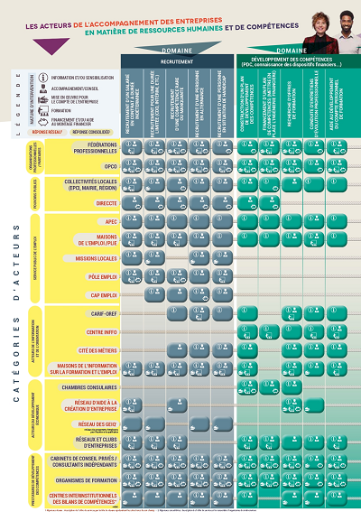 Extrait de la cartographie des acteurs de l'accompagnement des entreprises (Centre Inffo, REC France Stratégie)