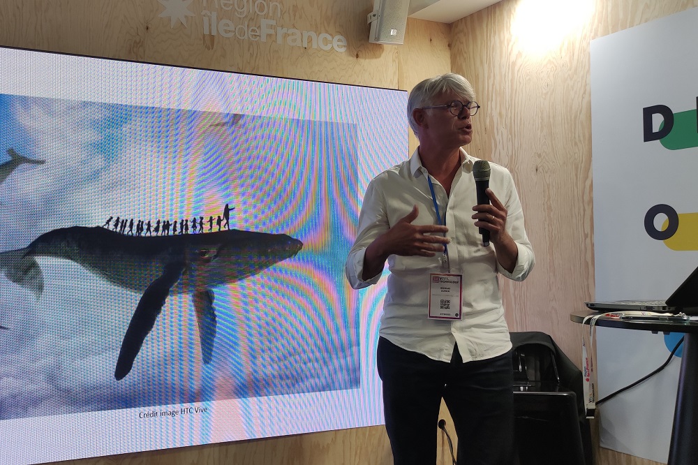 Photo de Nicolas Dupain, président de France Immersive Learning, au salon Viva Technologies (Paris, 16 juin 2022)
