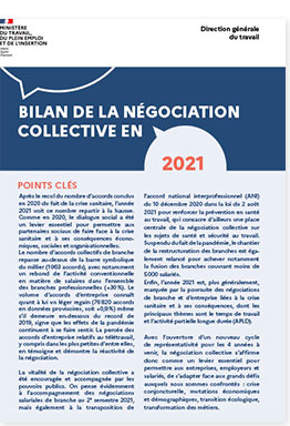 Vignette document La  négociation collective en 2021. Edition 2022