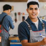 Jeune apprenti. Image générée par IA.