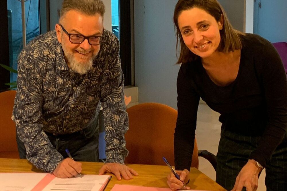 Philippe Cottet, président de la Fédération nationale des CIBC, et Sophie Binet, secrétaire générale de la Confédération générale du travail (CGT).