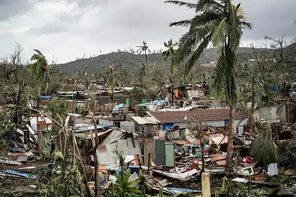 L'île de Mayotte dévastée par le cyclone Chido, en décembre 2024.