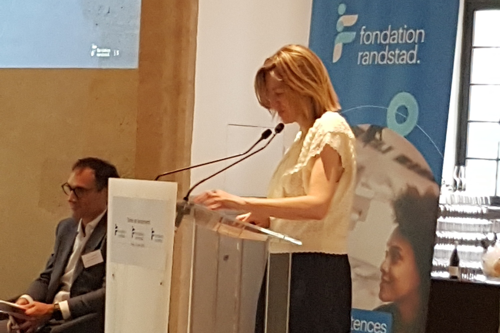 Le 12 juin 2025, lancement de la fondation Randstad. Astrid Panosyan-Bouvet, ministre chargée du Travail et de l’Emploi.