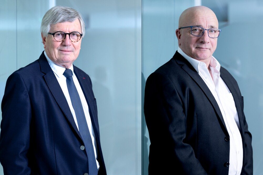 Francis Bartholomé (Mobilians) et Denis Schirm (FGTE-CFDT), respectivement président et vice-président d'Opco Mobilités.