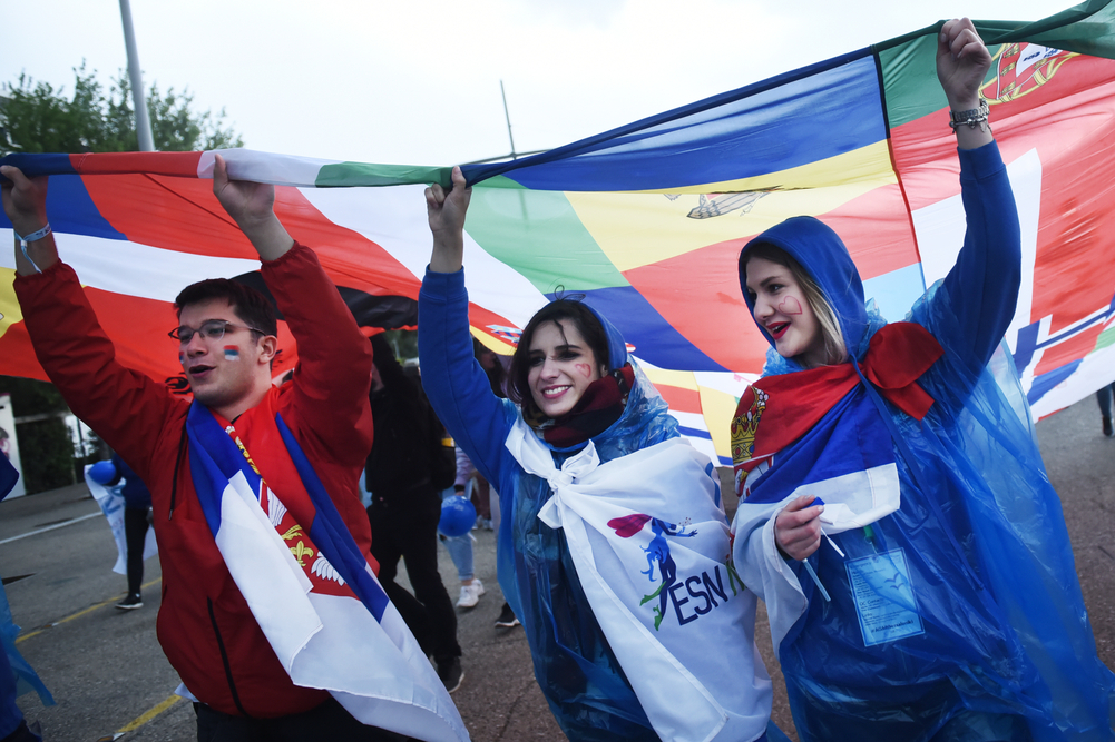 À Thessalonique, en Grèce, lors d'une réunion annuelle des étudiants Erasmus.