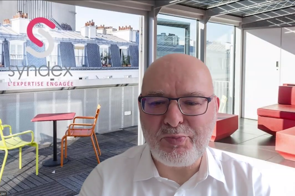 Samuel Pasquier, consultant au cabinet de conseil Syndex, lors d'un webinaire organisé le 10 avril 2026.