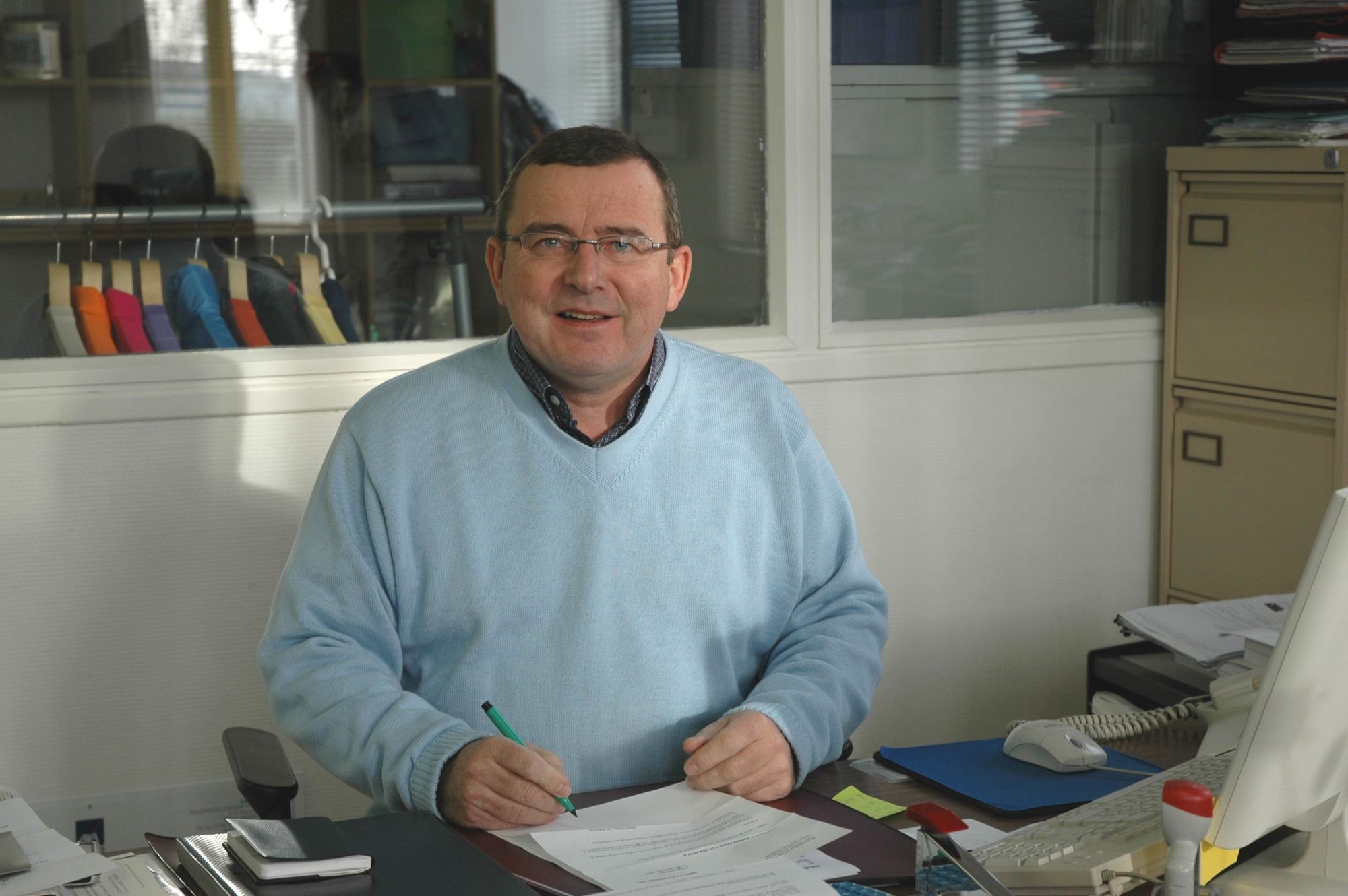 Jean-Michel Pottier, administrateur CPME du Fonds paritaire (ici dans son entreprise textile à Valenciennes).
