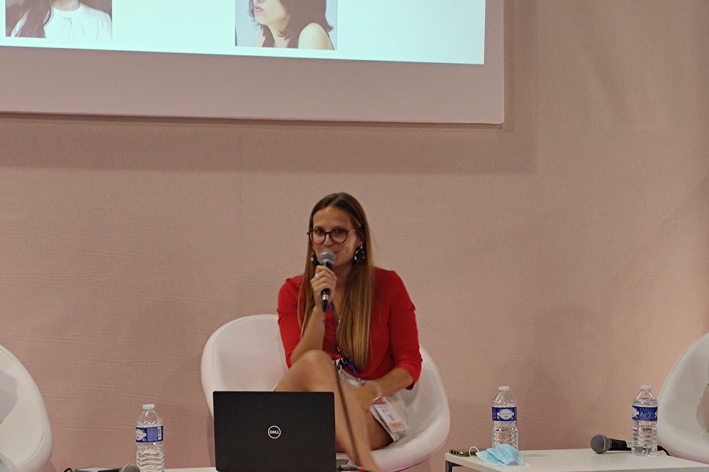 Photo d'Anne-Charlotte Monneret, déléguée générale Edtech France, à eLearninng Expo 2021 (Paris, 7 septembre 2021)