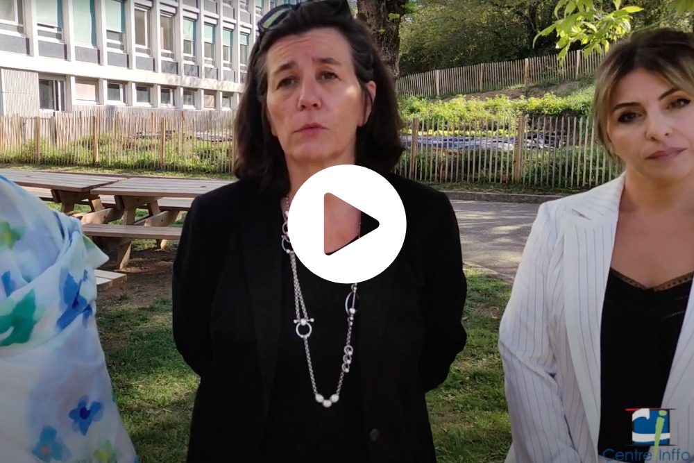 Pascale d’Artois, directrice générale de l’Afpa ; Alexandra Chambaz, directrice Lyon Métropole des centres Afpa de Saint-Priest et Vénissieux (Village des solutions Manu'Village, Vénissieux, 22 septembre 2022)