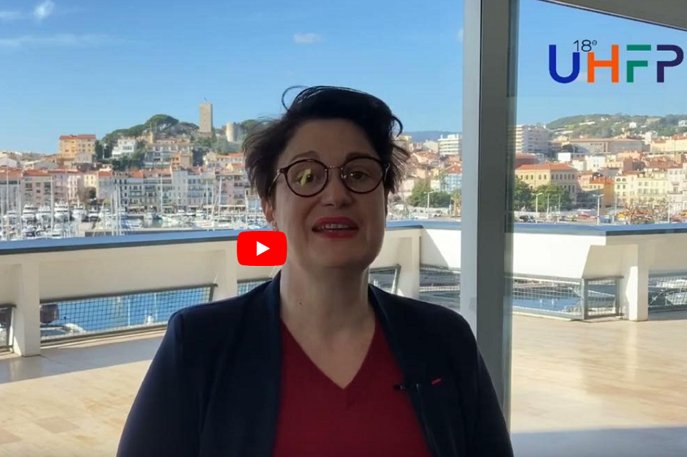 Copie d'écran Nelly Fesseau, directrice générale Agence Erasmus+ France Éducation Formation (UHFP 2023, Cannes)