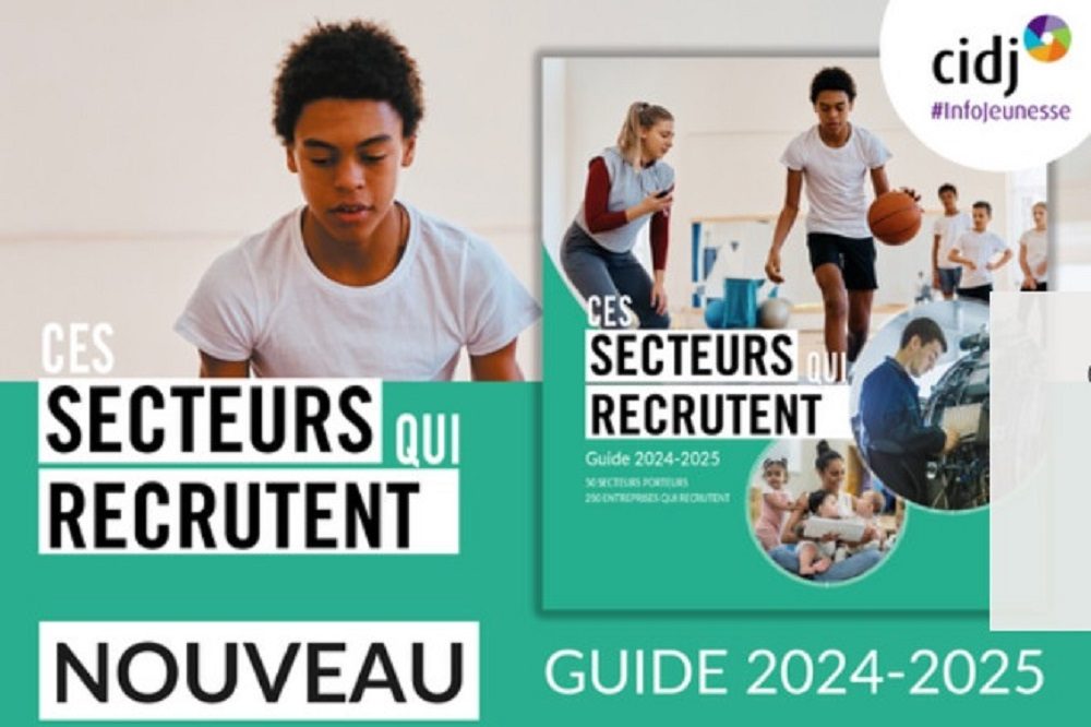 Visuel du guide CIDJ 2024-2025 des secteurs qui recrutent